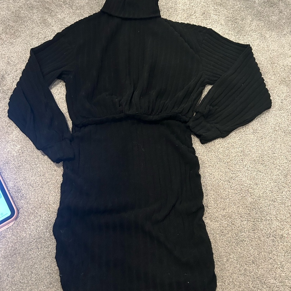 Elegant Black Turtleneck Dress